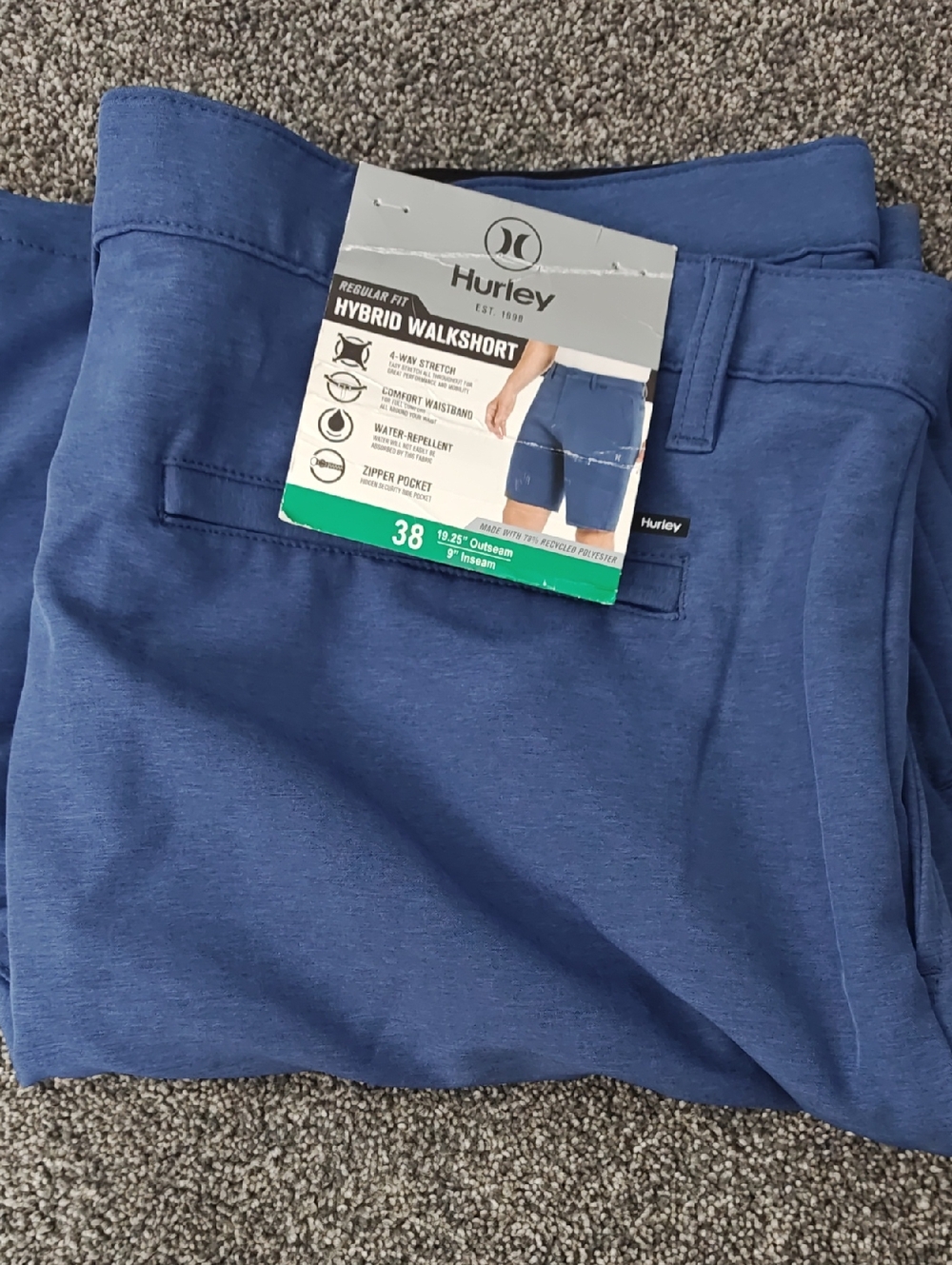Hurley Men's Blue Hybrid Walkshorts